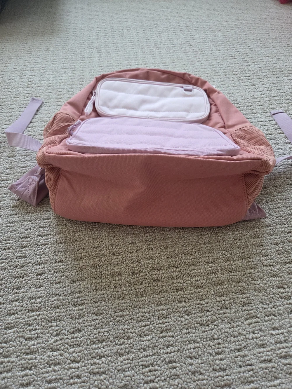 Kids Pink Two-Tone Backpack with Front Pockets
